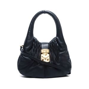 Miu Miu Matelassé Top Handle Leather Bag - gold hardware